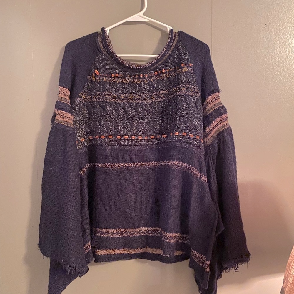 Free People Craft Time Knit Bell Sleeve Sweater S